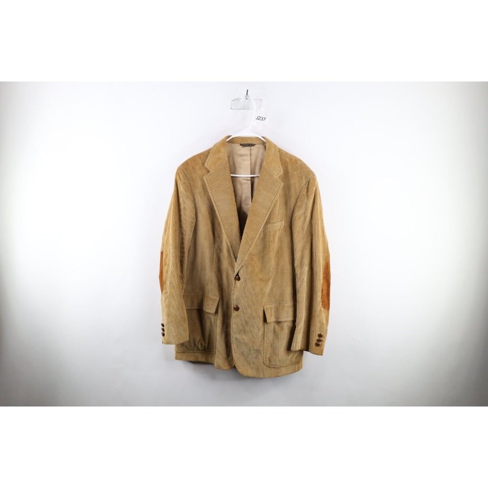 Vtg 60s 70s Palm Beach Men 46R Distressed Elbow Patch Corduroy Sport Coat Jacket